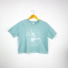 Estampa Impressa T-shirt Cropped S Azul