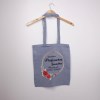 Estampa Impressa Tote Bag Azul Professora Sandra