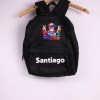 Estampa Impressa Mochila Escolar Preta Santiago