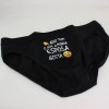 Estampa Impressa Cueca Homem Preta  L-XL Esposa