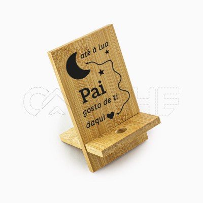 Suporte para telemóvel em bambu #SEO até à lua