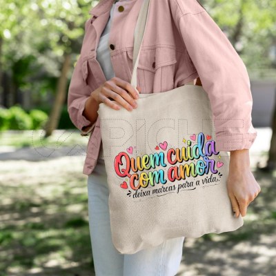 Saco Tote Bag Cuida com Amor