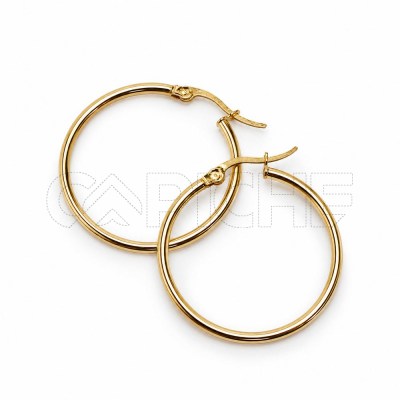 Argolas em aço dourado