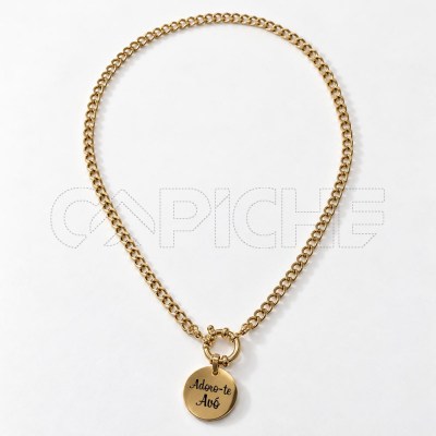 Corrente em aço Gravação dourado