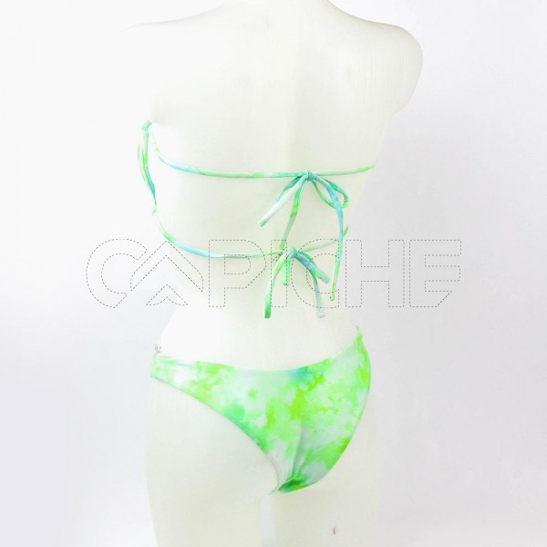 Conjunto bikini Tie Dye Cortina Verde