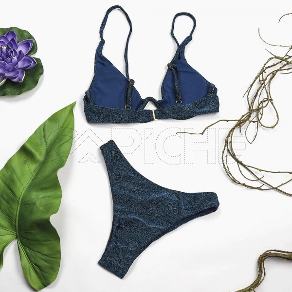 Conjunto bikini Babado Azul