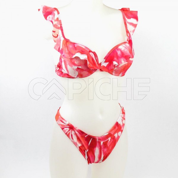 Conjunto bikini Tie Dye Di Vermelho
