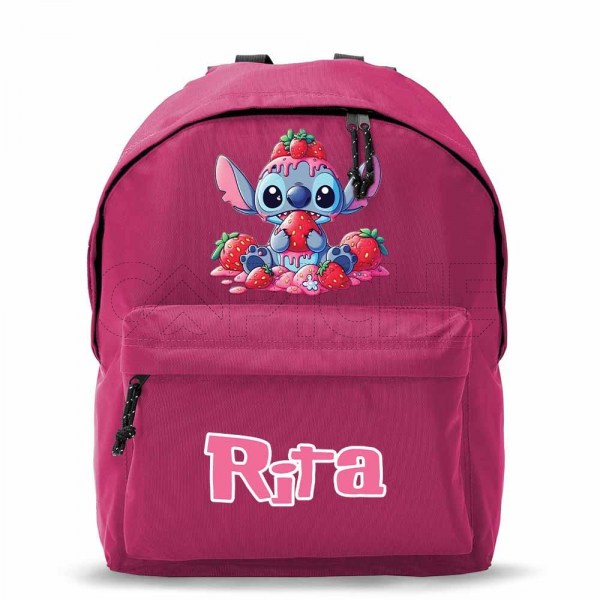 Mochila escolar Stitch Morango