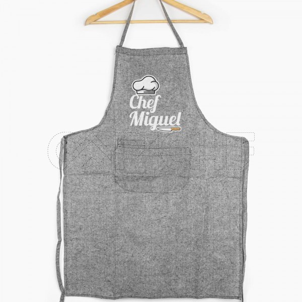 Avental Cinza Chef Personalizável