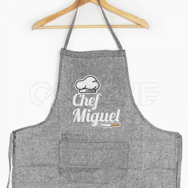 Avental Cinza Chef Personalizável