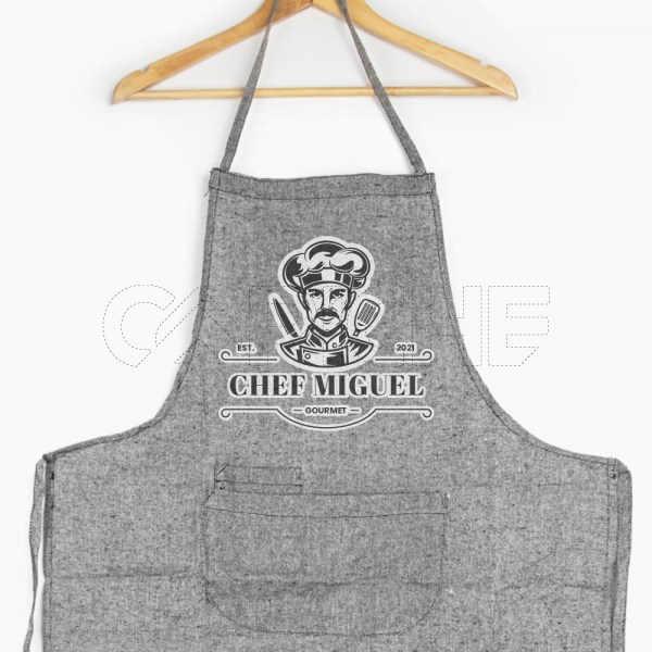 Avental Cinza Chef Personalizável