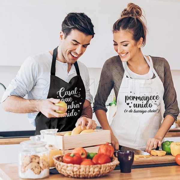Avental Casal que Cozinha Unido