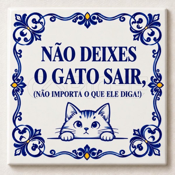 Azulejo Não Deixes Gato Sair