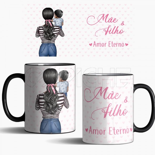 Caneca Personalizável Mãe & Filhos Amor Eterno