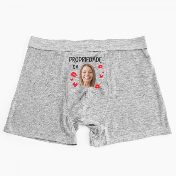 Boxer Homem Propriedade Personalizado com Foto