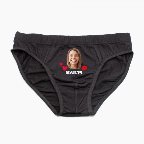 Cueca Homem Foto e Nome Personalizado