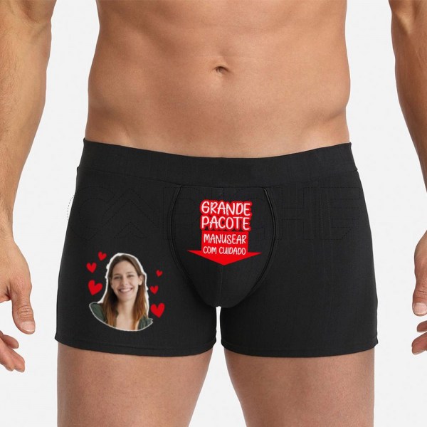Boxer Homem Grande Pacote com Foto