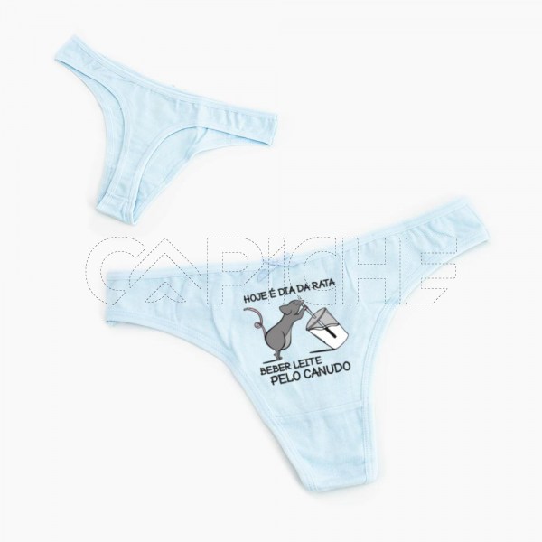 Cueca Tanga Mulher Beber Leite