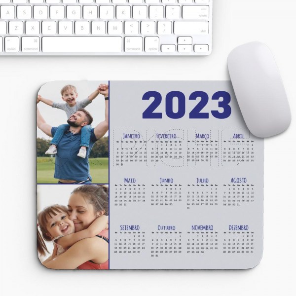 Tapete de Rato Calendário 2026 com Foto