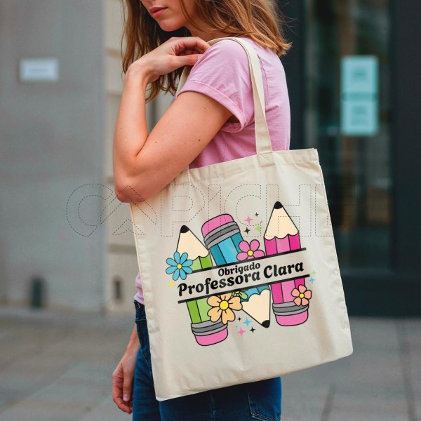 Saco Tote Bag Obrigado Professora