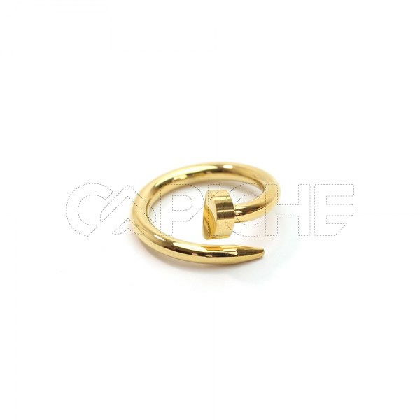 Anel em aço Prego Dourado