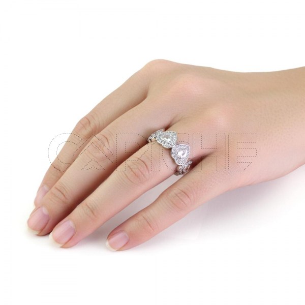 Anel  Zirconia Tennis Jewelry Silver