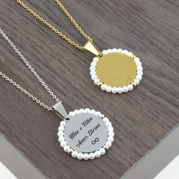 Colar em aço Redondo Personalizavel