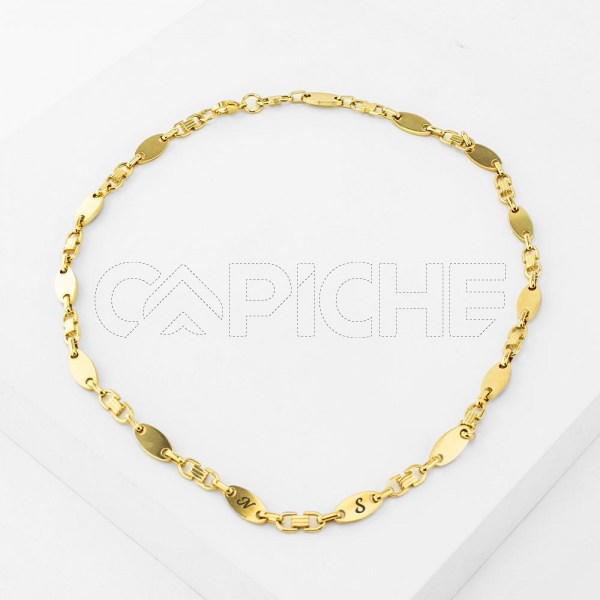 Colar em aço Sigla Dourado