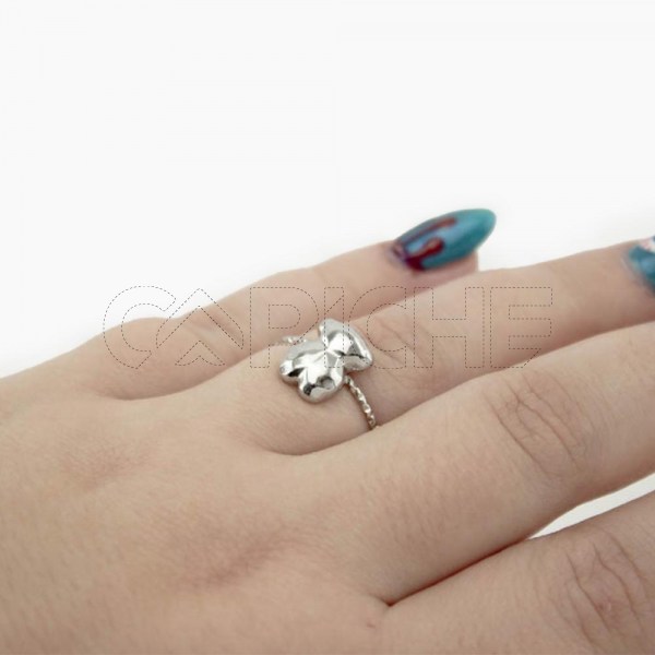 Conjunto em aço Ursinho Prata