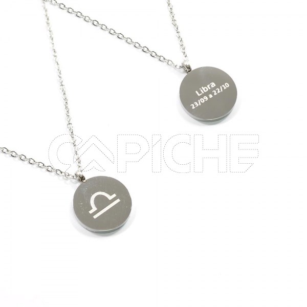 Colar em aço Signo Libra