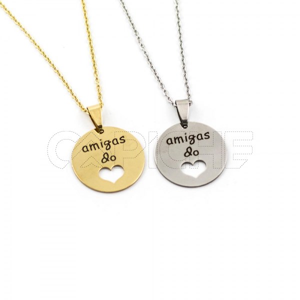 Colar em aço Amigas