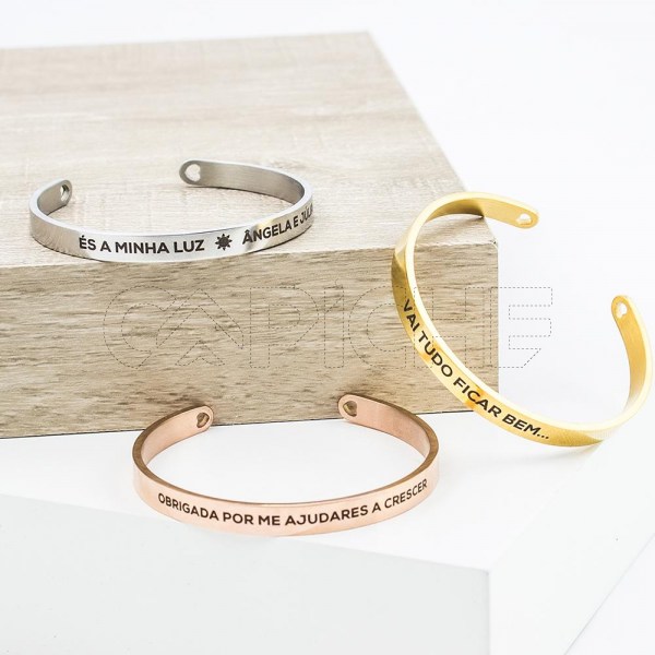 Pulseira Personalizável em aço Sentimento