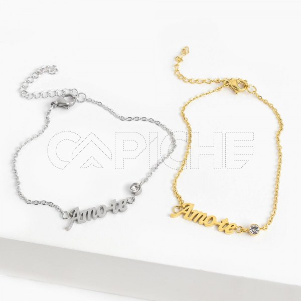 Pulseira em aço Amo-te