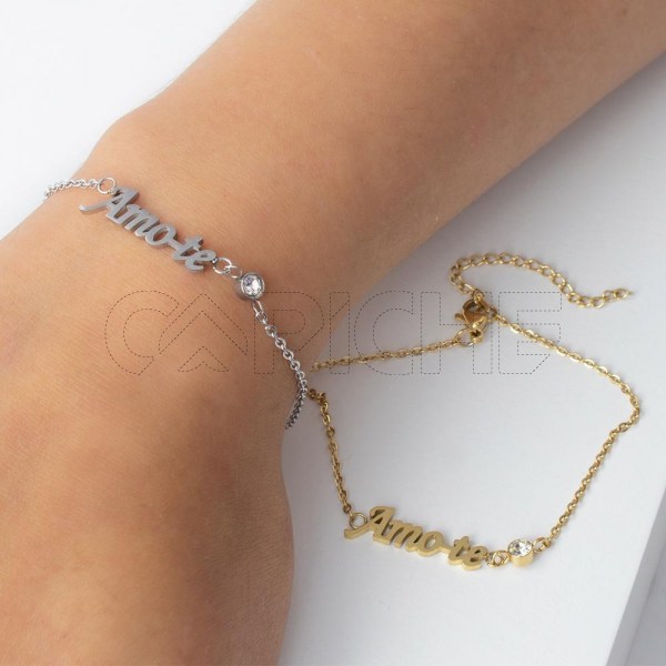 Pulseira em aço Amo-te