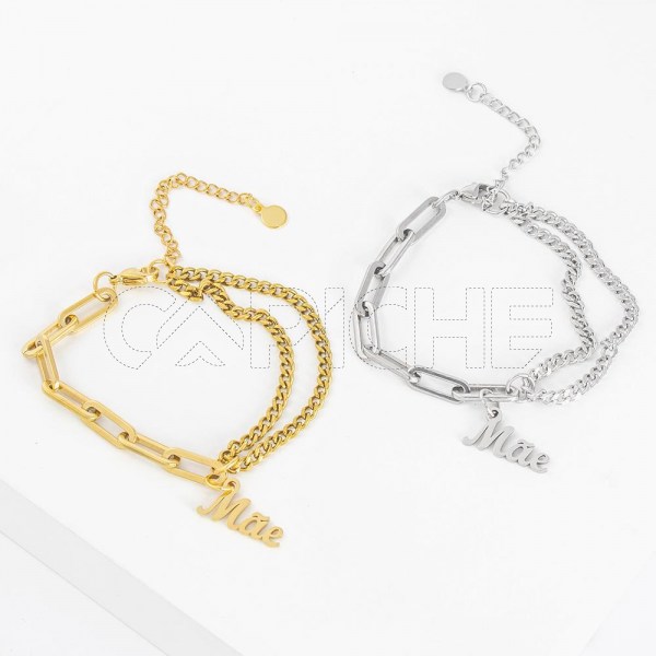 Pulseira em aço Mãe