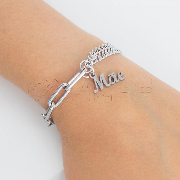 Pulseira em aço Mãe