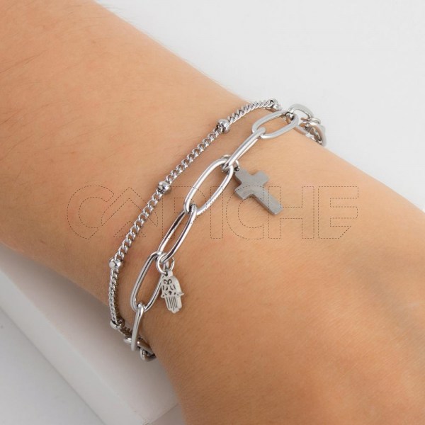 Pulseira em aço Dupla Simbol