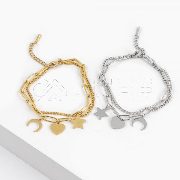 Pulseira em aço Dupla Lura