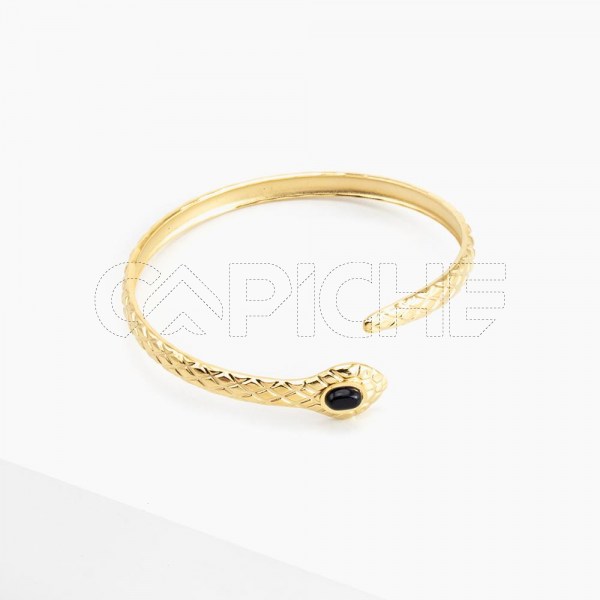 Bracelete em aço Dourado Cobra Black