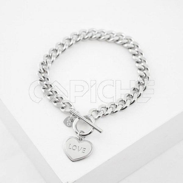 Pulseira em aço Love