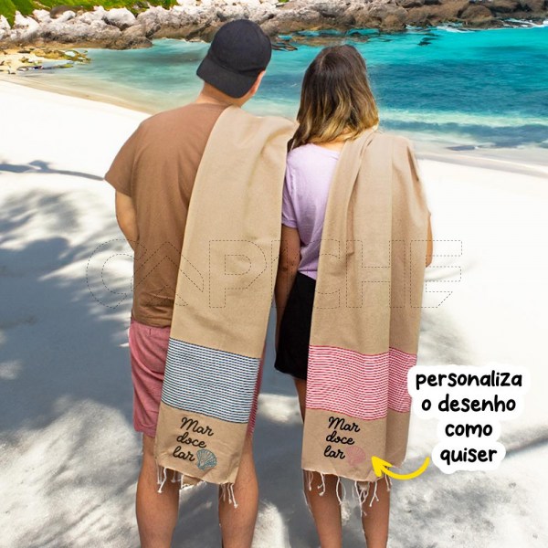 Toalha de Praia Riscas Mar Doce Lar