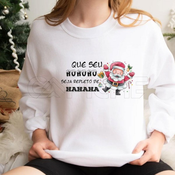Sweater sem Capuz de Natal HoHoHo