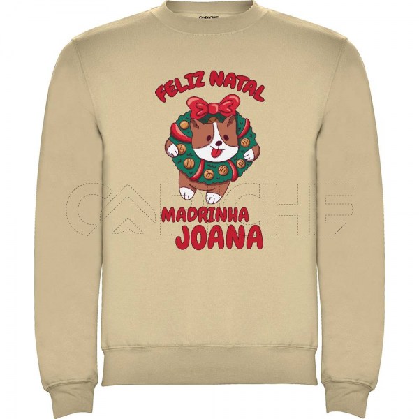 Sweater sem Capuz Feliz Natal Corgi