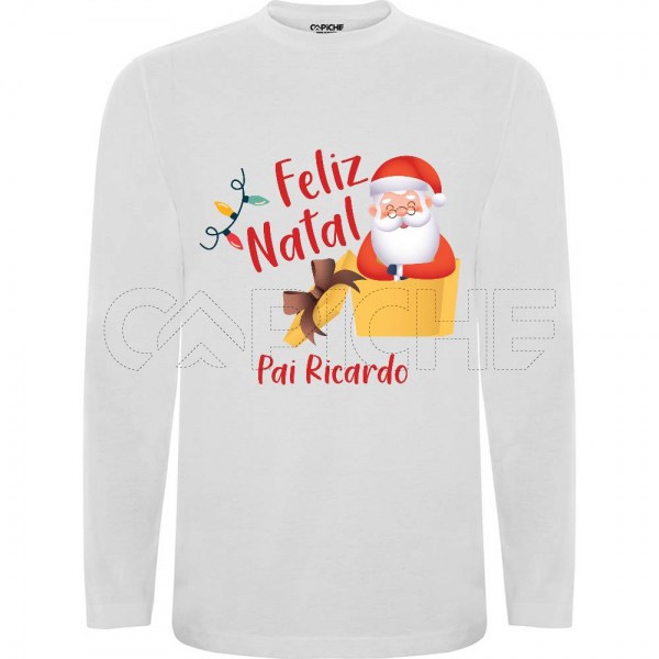 Tshirt Manga Comprida Feliz Natal