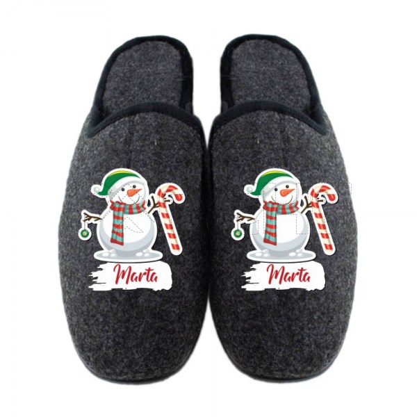 Chinelo Personalizado Pelucia boneco Neve