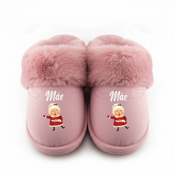 Chinelo Personalizado Pelucia Natalina