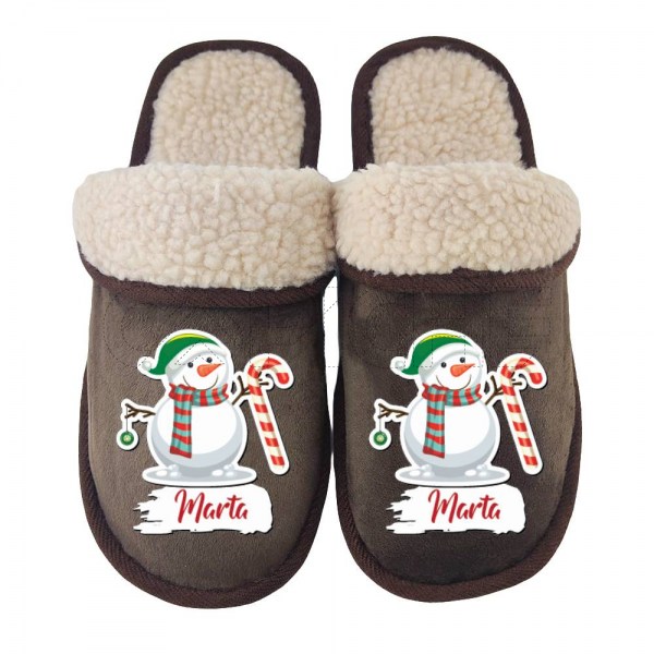 Chinelo Personalizado Pelucia boneco Neve