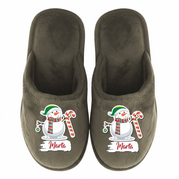Chinelo Personalizado Pelucia boneco Neve