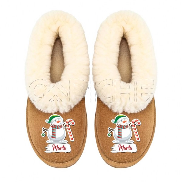 Chinelo Personalizado Pelucia boneco Neve
