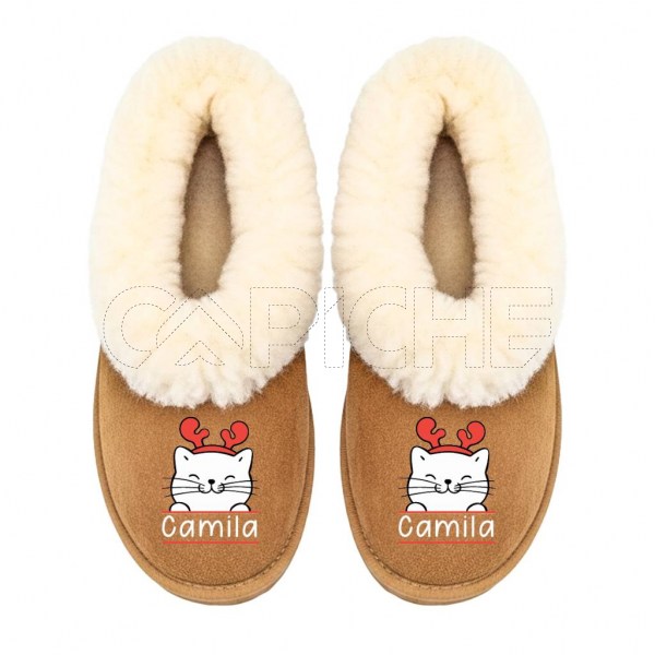 Chinelo Personalizado Pelúcia Gato